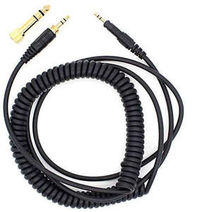 Cable de Audio de Repuesto de 3.5mm a 2.5mm para Auriculares ATH-M70X M50X M40X <span class=keywords><strong>M60X</strong></span>, Cable de Audio con Resorte, Negro - Product Image 1