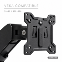 Support de bureau ergonomique pour deux moniteurs, gain de place, mouvement complet, inclinaison, rotation, pivotement pour poste de travail à domicile, fourniture en gros