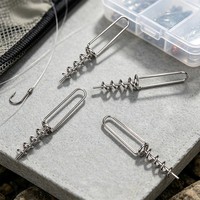 Lot de 10 vis à œillet fixe en acier inoxydable avec connecteur à ressort sécurisé pour leurres souples, montage en eau salée et eau douce