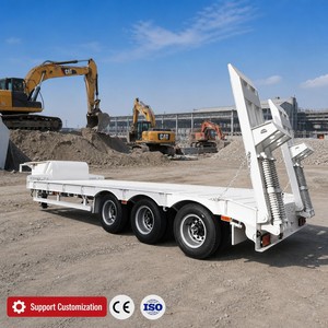 Remolque de Plataforma Baja Reforzado de 3 Ejes - Transportador de Maquinaria de Alta Capacidad de Carga con Certificación CE ISO - Product Image 2