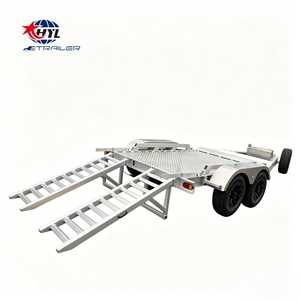 Remorque de <span class=keywords><strong>voiture</strong></span> à double essieu en aluminium argenté, directement de l'usine, adaptée au <span class=keywords><strong>remorquage</strong></span> par camionnette, avec certification VIN DOT - Product Image 2