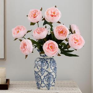 Fleurs de pivoine artificielles Meng Jie, couleur champagne, polyester, décorations murales pour mariage, décoration de table à domicile - Product Image 2