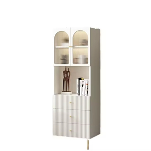 Mueble de Salón Moderno de Madera Maciza Barato, Librería con Puerta de Vidrio, Aparador, Mueble de Bar para el Hogar, Vitrina de Gran Capacidad - Product Image 4