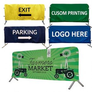 Brand Solution Custom Printing Your Design Crowd Control Barrier Printed Banner Covers Road Safety Barricade Cover - Product Image 1