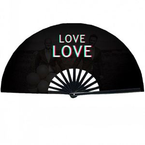 QM Hand Fan Custom Printed Large Rave 13 Inch <b>Bamboo</b> Ribs Full Color Printing LGBT Promotional Gifts - Product Image 2