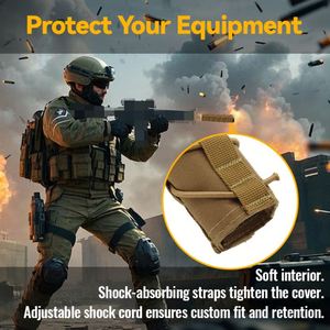 ปลอกหุ้มปืนยิงปืนแบบทนความร้อน Tactical 500D ไนลอน สำหรับป้องกันเสียง ป้องกันความร้อน อุปกรณ์เสริมสำหรับการล่าสัตว์และการยิงปืน - Product Image 5