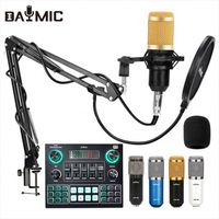 Carte son d'usine OEM avec microphone à condensateur Kits multimédias pour équipement d'enregistrement de radiodiffusion Kit de carte son