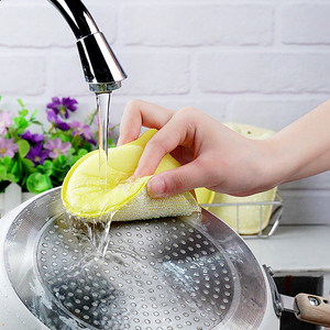Cầu Vồng Lụa Hai Mặt Miếng Bọt Biển Mạnh Mẽ Làm Sạch Điện Giàu Bọt Vô Hại Đồ Dùng Nhà Bếp Làm Sạch Miếng Bọt Biển Với Treo Lỗ - Product Image 3