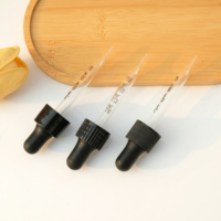 Pipette graduée à embout personnalisé en verre transparent avec caoutchouc noir pour huile essentielle