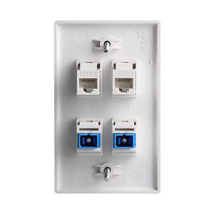 SETO American CAT5E RJ45 presa per <span class=keywords><strong>Computer</strong></span> di rete pannello frontale a quattro porte pennello bianco pannello a parete con accoppiatore a flangia SC fibra ottica - Product Image 5