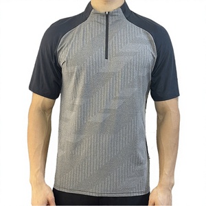 เสื้อยืดออกกำลังกายผู้ชายทรงสลิมฟิต แขนสั้น แห้งเร็ว ผ้าเนื้อยืด ซิปครึ่งตัว น้ำหนัก 180 กรัม สำหรับฤดูใบไม้ผลิและฤดูร้อน สีพื้น - Product Image 3