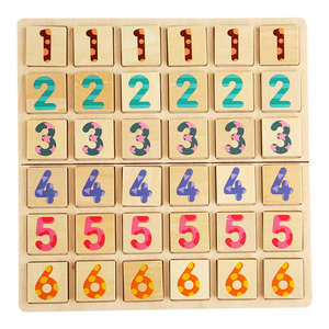 ของเล่นฝึกความจำสำหรับเด็ก แผ่นจับคู่สัตว์และตัวเลขแบบพลิกได้ 9 ช่อง - Product Image 6
