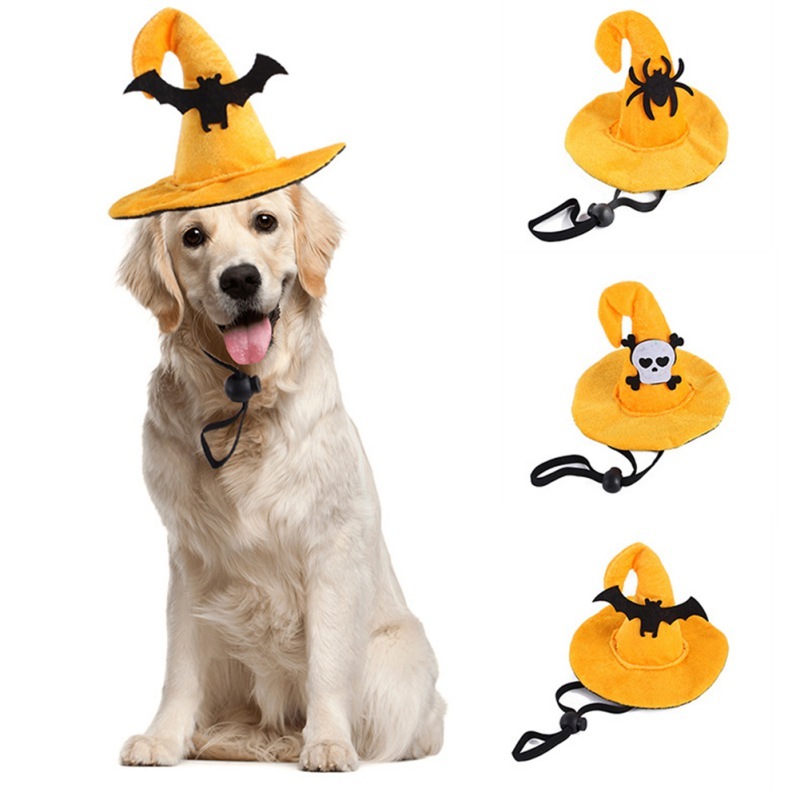 Hexenhut Für Hunde – Verstellbares Halloween-Kostüm Mit Gurt Für Mittelgroße & Große Hunde
