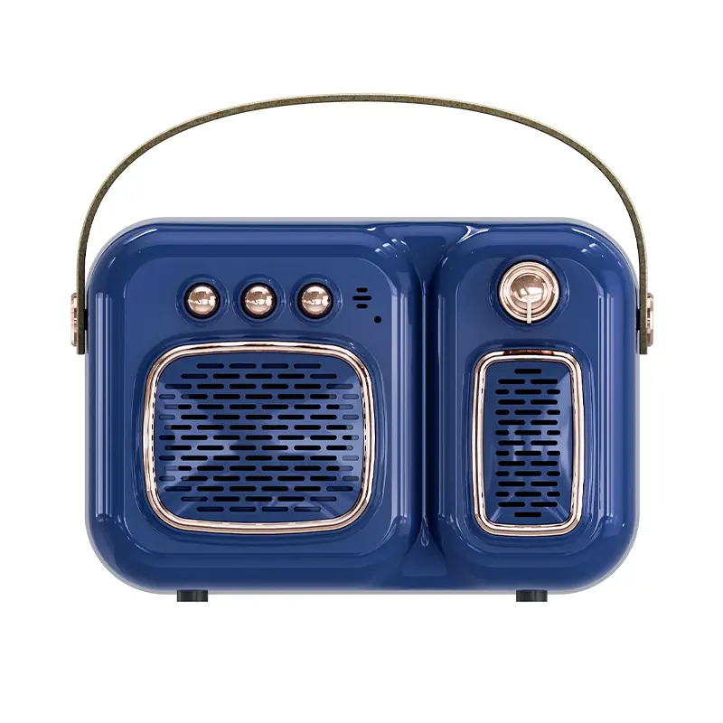 Fashion Bass Stereo Mini la più recente scheda BT TF Radio FM altoparlante Wireless classico portatile impermeabile altoparlante T3 retrò con denti blu