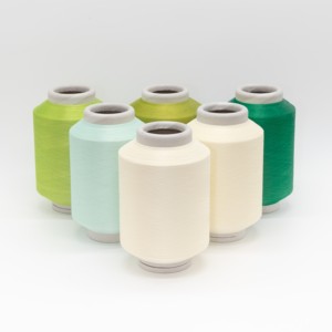 Nhà Máy Giá 40D/36F + 20D Nylon Spandex không khí bao phủ sợi độ đàn hồi tốt cho yoga xà cạp liền mạch đan vớ nguyên Polyester - Product Image 4