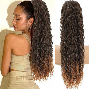 <span class=keywords><strong>Queue</strong></span> <span class=keywords><strong>de</strong></span> <span class=keywords><strong>cheval</strong></span> synthétique à nouer <span class=keywords><strong>de</strong></span> 22 pouces, 150g, longue et bouclée, résistante à la chaleur, fibre capillaire haute température pour femmes européennes - Product Image 6