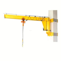 Grue de levage électrique murale à flèche avec télécommande, treuil motorisé, capacité de levage 5 tonnes, portée 5m