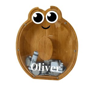 Caja de ahorro de dinero con letras grandes, hucha de madera para ahorrar dinero, tanque de almacenamiento transparente de madera maciza, tarro de cambio para niños - Product Image 3