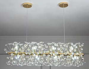 Zeal Lighting Lustre en cristal chromé en forme de pissenlit Design moderne pour longues Tables de bar Lumière Offre Spéciale Hauteur réglable - Product Image 3