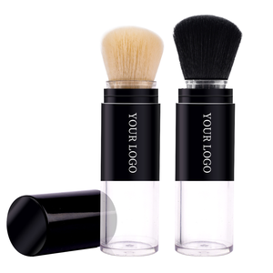 Pinceau de maquillage rétractable 15 ml avec conteneur de poudre libre, poils synthétiques rechargeables, pinceau kabuki portable pour poudre visage, idéal pour les voyages - Product Image 1