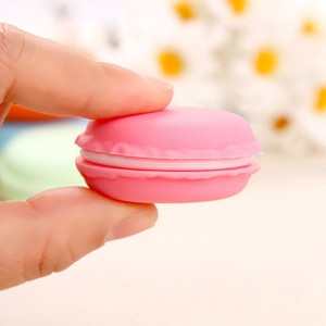 Plastic <b>Mini</b> Macaron Shaped Jewelry <b>Box</b> With Drawers Round Desktop <b>Storage</b> For Makeup And Accessories Solid Color 1-3L Capacity - Product Image 3