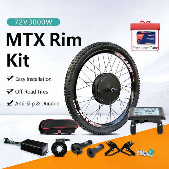 135mm Dropout 72V 3000W MTX39 Rear Wheel Ebike Conversion Kits 60A Controller UKC1 Color Display