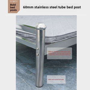 Lit en acier inoxydable <span class=keywords><strong>nordique</strong></span> modèle FS0914 180x200x110cm, structure en acier pour appartement locatif et chambre à coucher, expédition en une seule pièce - Product Image 2