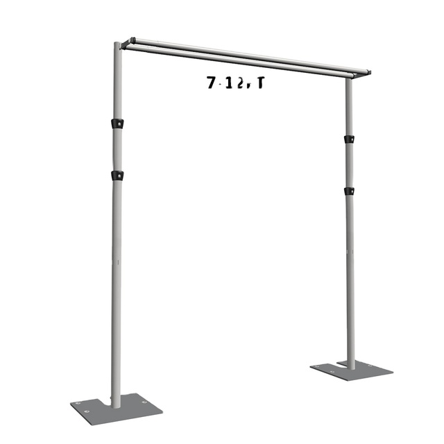 Double Crossbar 7ft-12ft*6ft-14ft Curtain Stand Drape and Pipe Adjustable Aluminum Backdrop for Wedding Backdrop Events