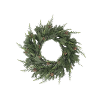 Couronne de Noël en pin et genévrier de 61 cm pour la décoration de porte ou de mur de la maison pendant les fêtes