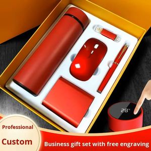 FX Promotional 5-in-1 Power Bank <b>Water</b> Bottle <b>Pen</b> Gift Box PU Leather Customizable Logo Printing for Office Business - Product Image 2