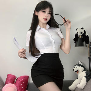 Lencería Sexy Tallas Grandes Disfraz de Secretaria Profesora Falda Bodycon Transparente Tentación Juego de Rol <span class=keywords><strong>Pasión</strong></span> ODM Pedido al por Mayor - Product Image 5