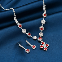 Parures de bijoux de mariée rouge enchanteur, très demandées - Stock Europe et Amérique pour mariages, banquets et fêtes