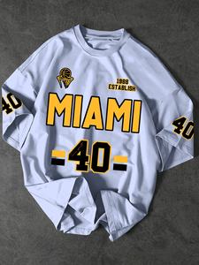 <span class=keywords><strong>T</strong></span>-<span class=keywords><strong>shirt</strong></span> de basket-ball vintage <span class=keywords><strong>Miami</strong></span> 40 pour homme - rétro 1986, numéro 40 imprimé, surdimensionné, streetwear, respirant - Product Image 5