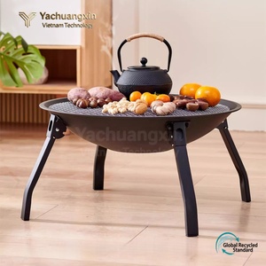 Réchaud de camping portable en métal avec couvercle en maille pour brûler du bois en extérieur - Product Image 6