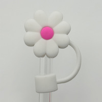 Vente chaude 10mm Mignon Fleur Silicone Bouchon De Paille Cache-Poussière avec Bouchon De Paille pour Bar Bouteille Potable Accessoires