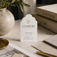 Cartes de visite découpées sur mesure, forme arquée, texture premium pour un branding créatif, OEM