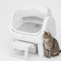 Litière intelligente pour chat PetPivot AS12 Lite, double mode automatique et manuel, ouverture supérieure, marchepied amovible, pieds de support, installation facile