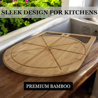 Premium bamboe pizzaplaat met makkelijk grip, snijplank en houten pizzames voor bakaccessoires
