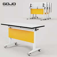 Table de formation mobile pliable de haute qualité, table de conférence de bureau à plateau rabattable, table de séminaire imbriquée avec roulettes
