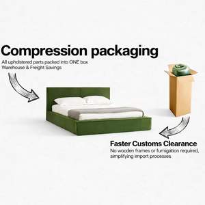 Base de Cama Tapizada en <span class=keywords><strong>Tela</strong></span> Suave y Compresible con Embalaje que Ahorra Espacio - Product Image 1