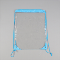 Sac à dos transparent avec cordon de serrage personnalisé, en PVC imperméable, sacs transparents en polyester, grande capacité pour la salle de sport et les voyages (noir)