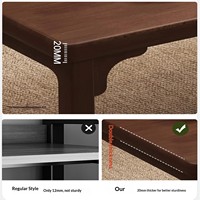 Table à thé en bois massif de noyer noir, support pour théière, meuble compact pour la maison, idéal pour la salle de thé, le bureau, le balcon, le salon