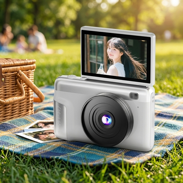 BENJIE 4K 64MP Fixed Focus 3.0 180 Flip Screen CMOS Sensor Compact Vlogging Camera Lithium Battery TF Card Cheap Gift-Ready Kids