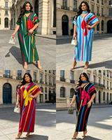 Robe Bubu Kaftan en Polyester pour Femmes Africaines, Coupe Droite, Col en V, Respirante, Infroissable, Écologique, Usage Quotidien pour Adultes