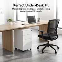 Meuble de rangement de bureau mobile en acier moderne à 3 tiroirs avec serrure de sécurité, sur roulettes, écologique et durable pour le bureau à domicile
