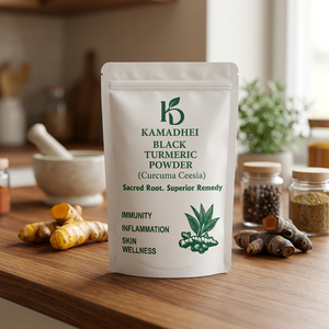 Poudre de Racine de Curcuma Noir Pur Séchée, Ingrédient Herbal Naturel de Haute Qualité Riche en Antioxydants pour Mélanges Culinaires et Bien-être - Product Image 1