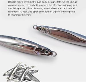 Leurre de pêche en eau salée artificiel en métal pour maquereau, type jig, avec hameçons - Product Image 4