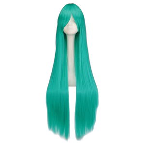 Peluca de cabello sintético resistente al calor para fiesta de <span class=keywords><strong>Halloween</strong></span>, Cosplay, color rubio y azul, 100cm de largo, el mejor precio - Product Image 6