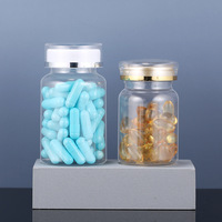 Vente en gros de flacons à pilules en plastique PET de 120 ml et 150 ml, contenants à large ouverture pour capsules, emballage pour compléments vitaminiques avec bouchon résistant aux enfants