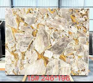 Dalle de marbre doré Versailles hautement résistante à l'abrasion, veine dorée de luxe, pierre naturelle pour la décoration intérieure - Product Image 3